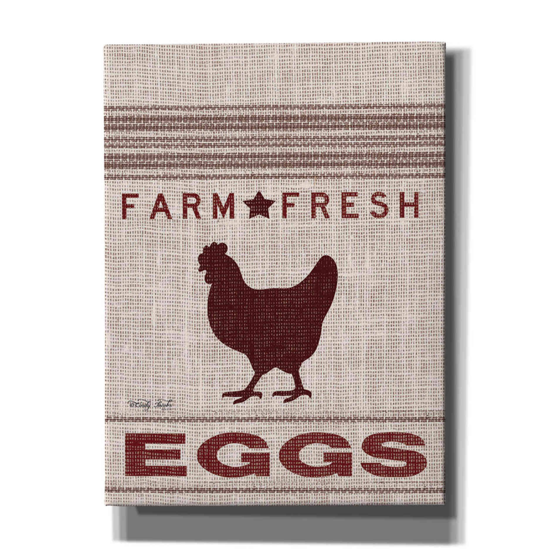 'Grain Sack Eggs' by Cindy Jacobs, Canvas Wall Art