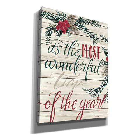 Image of 'It's the Most Wonderful Time Shiplap' by Cindy Jacobs, Canvas Wall Art