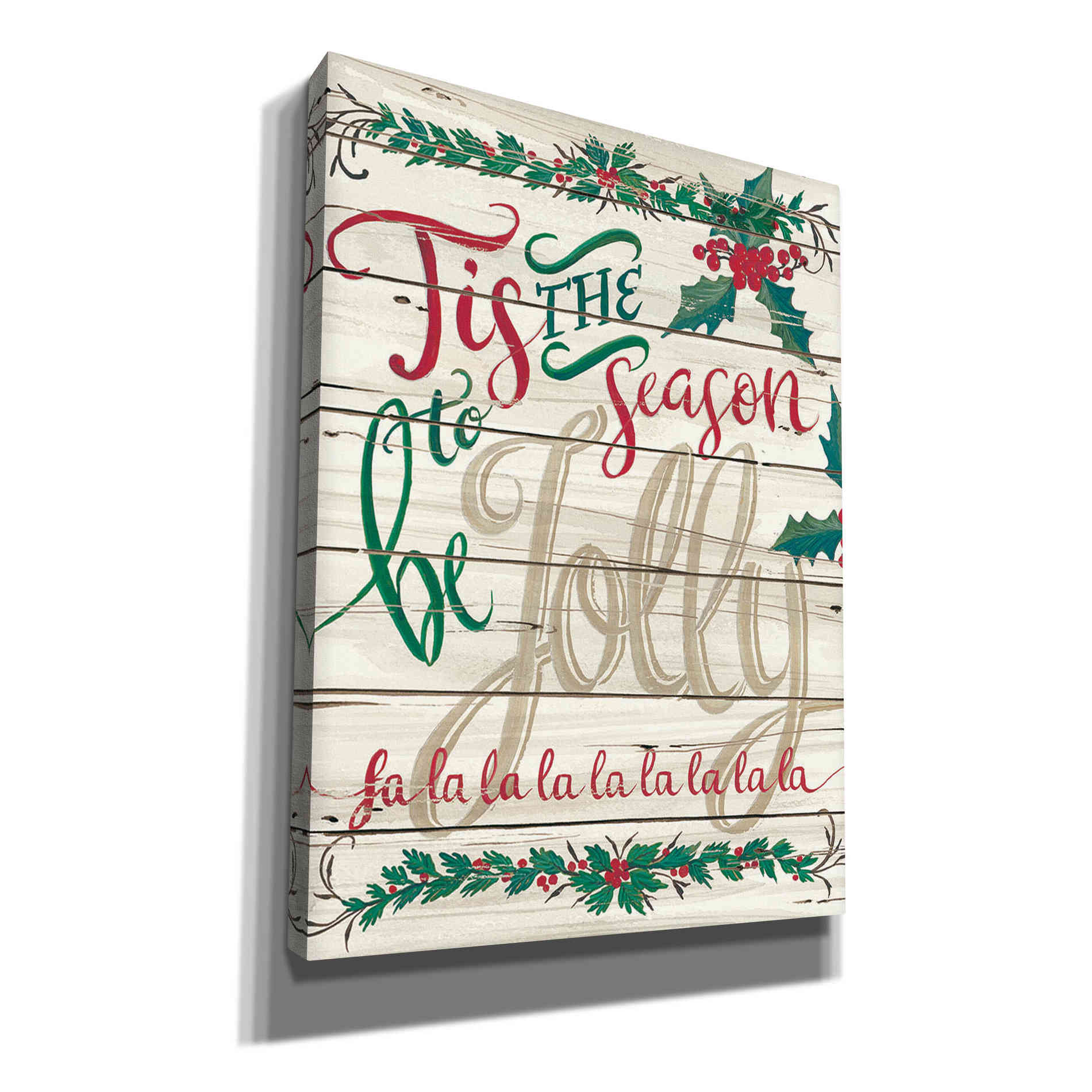 'Tis the Season Shiplap' by Cindy Jacobs, Canvas Wall Art