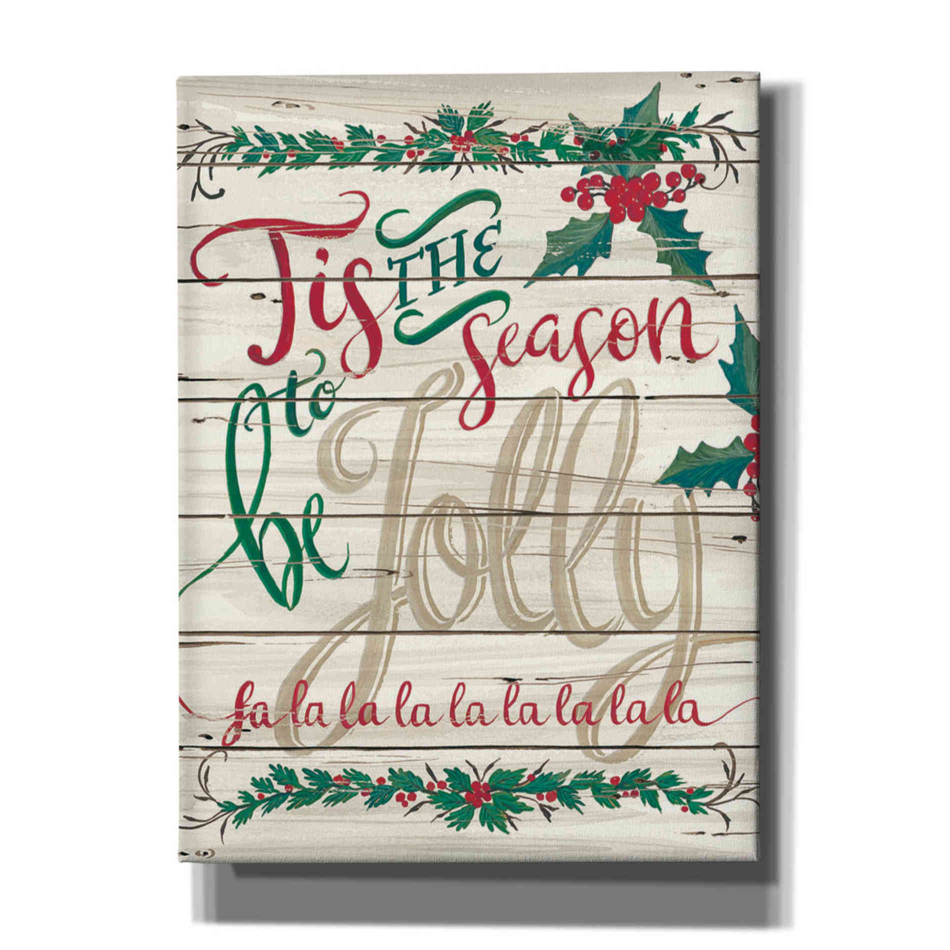 'Tis the Season Shiplap' by Cindy Jacobs, Canvas Wall Art