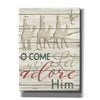 'Come Let Us Adore Him Shiplap' by Cindy Jacobs, Canvas Wall Art