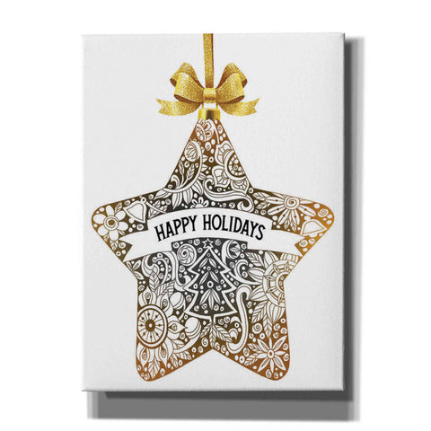 Image of 'Happy Holidays Star Ornament' by Cindy Jacobs, Canvas Wall Art
