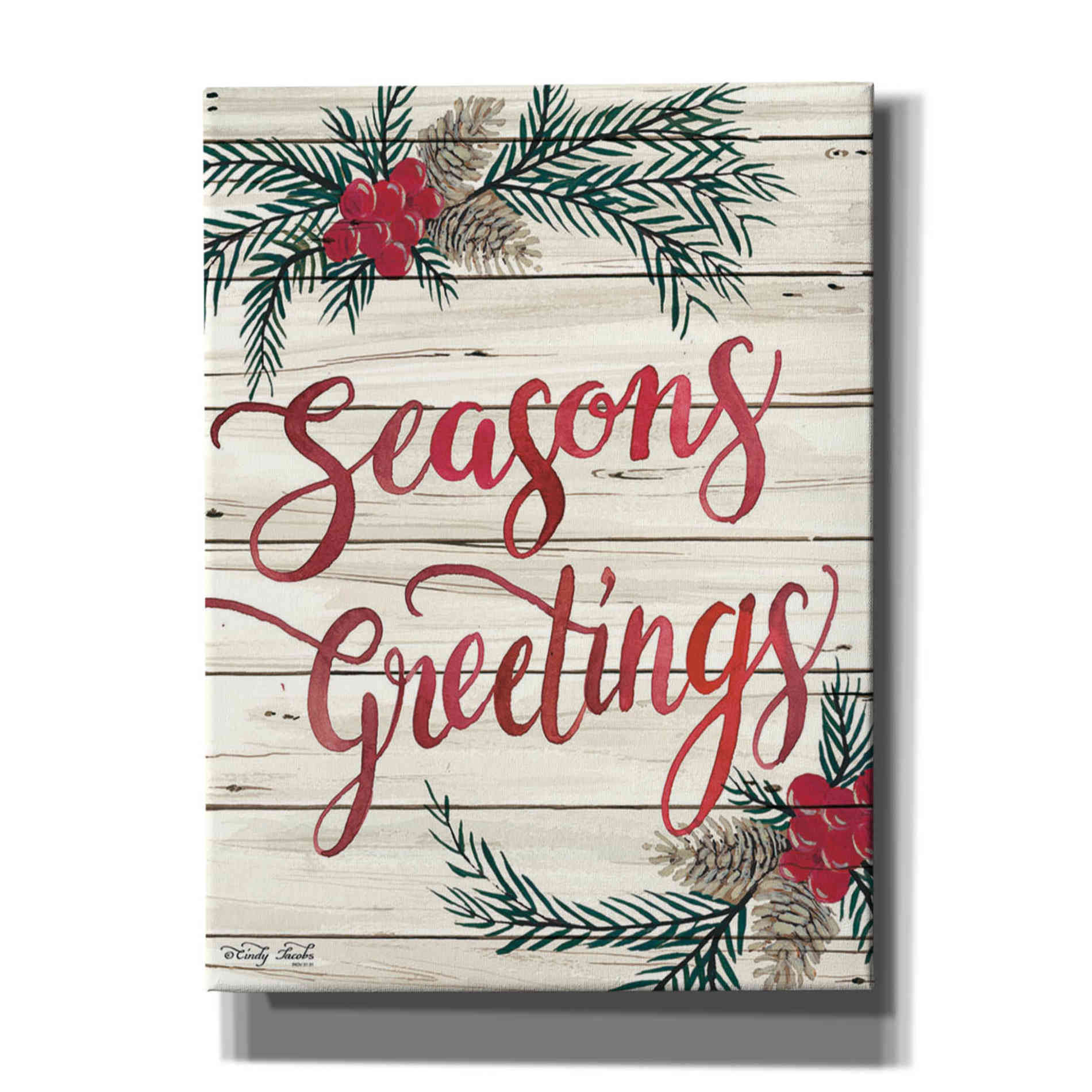'Seasons Greetings' by Cindy Jacobs, Canvas Wall Art
