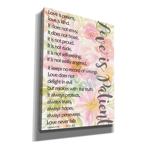 Image of 'Floral Love is Patient' by Cindy Jacobs, Canvas Wall Art