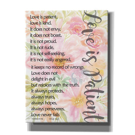 'Floral Love is Patient' by Cindy Jacobs, Canvas Wall Art