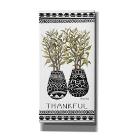 'Thankful Mud Cloth Vase' by Cindy Jacobs, Canvas Wall Art