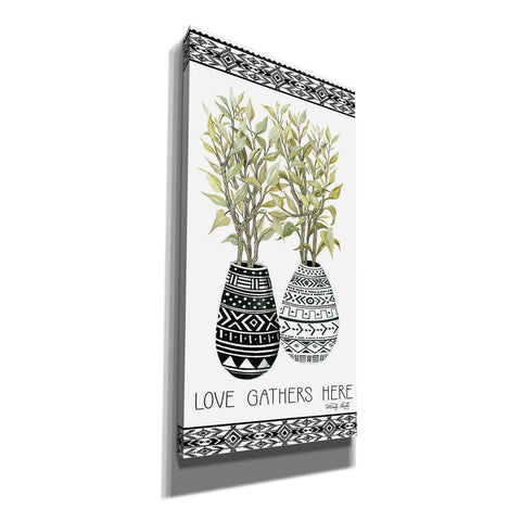 Image of 'Love Gathers Here Mud Cloth Vase' by Cindy Jacobs, Canvas Wall Art