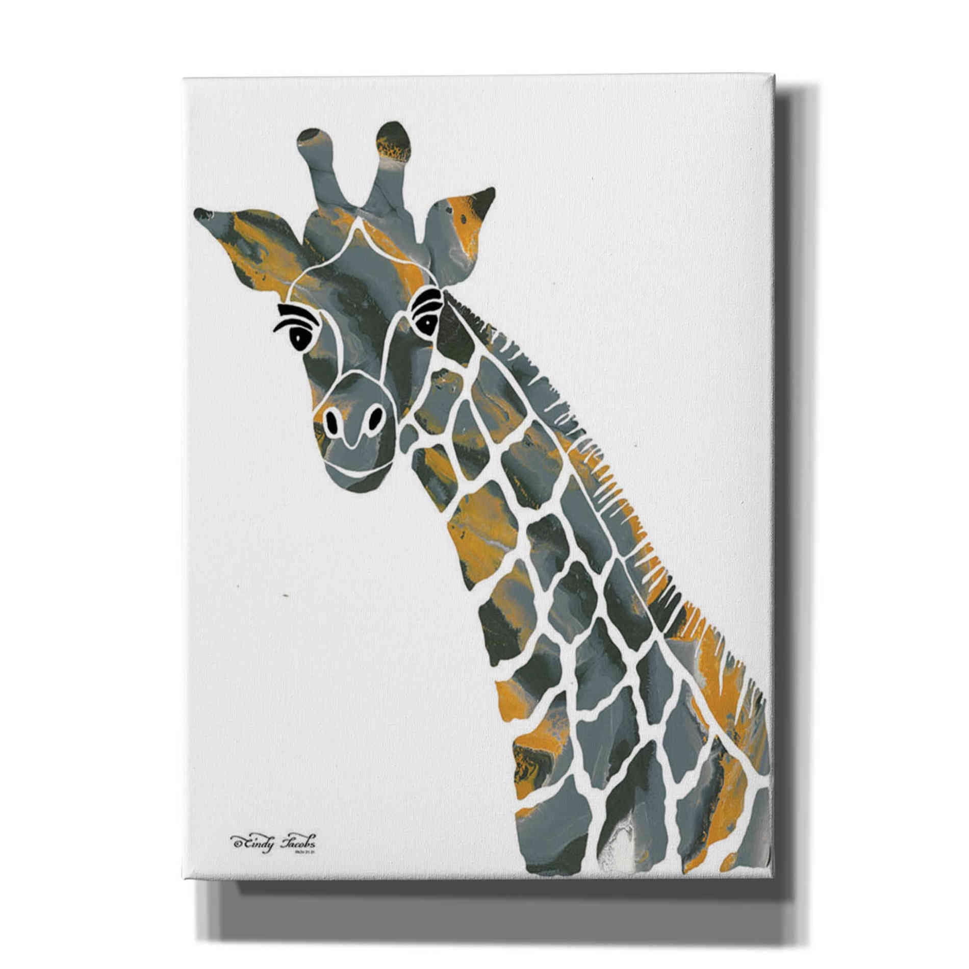 'Bright Giraffe II' by Cindy Jacobs, Canvas Wall Art