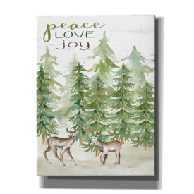 'Peace Love Joy Deer' by Cindy Jacobs, Canvas Wall Art