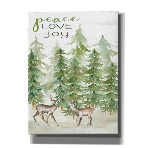 Image of 'Peace Love Joy Deer' by Cindy Jacobs, Canvas Wall Art