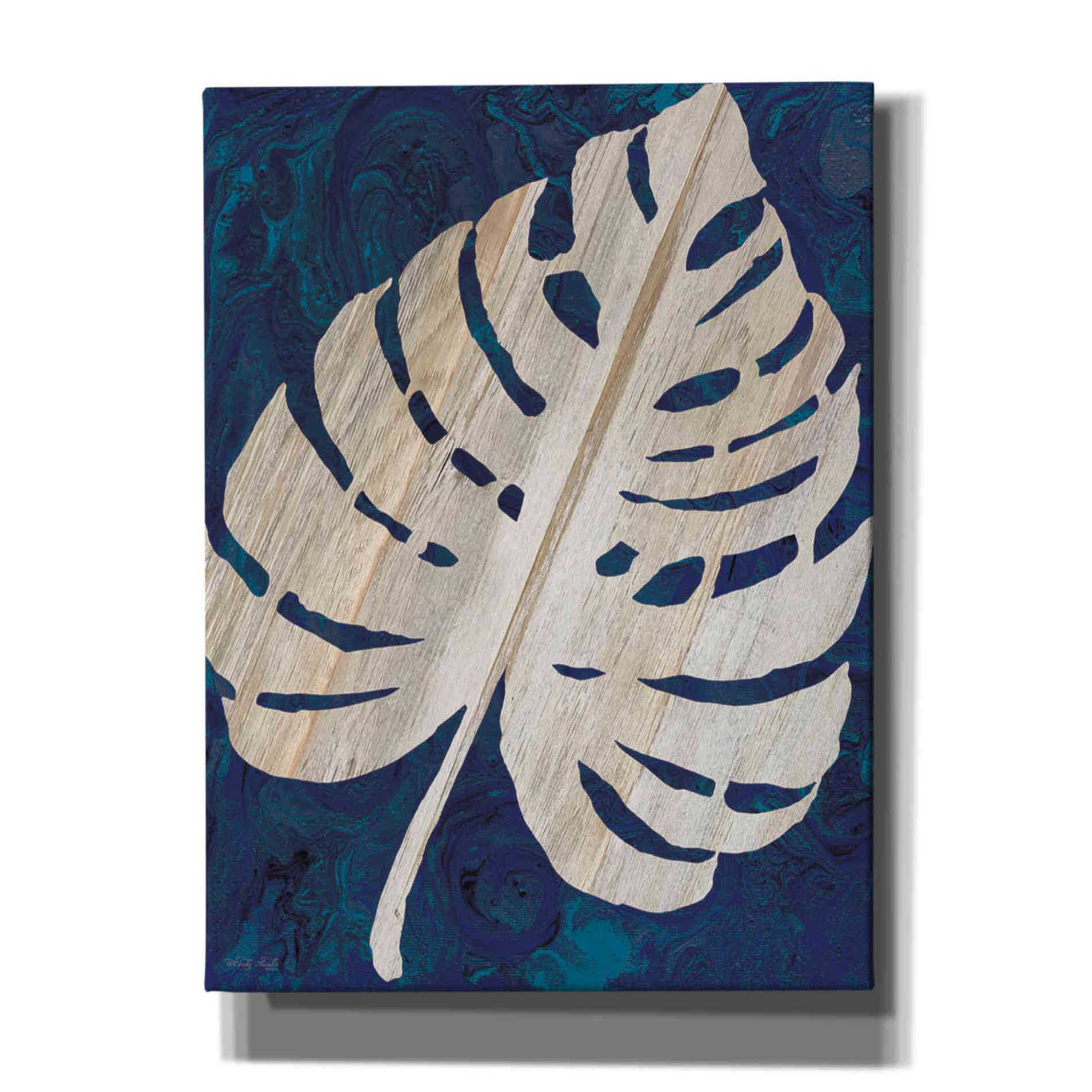 'Monstera Navy' by Cindy Jacobs, Canvas Wall Art