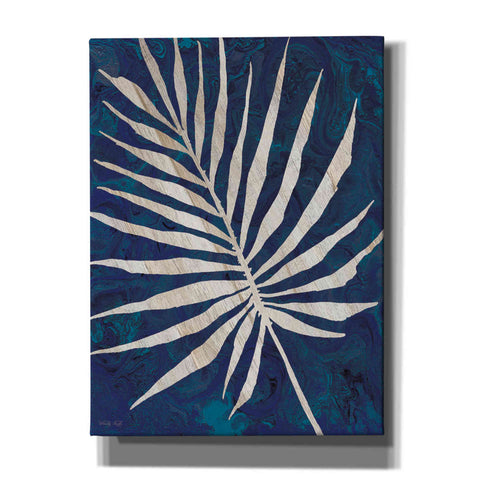 Image of 'Palm Leaf Navy' by Cindy Jacobs, Canvas Wall Art