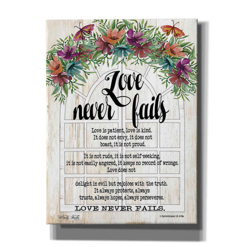 Image of 'Floral Love Never Fails' by Cindy Jacobs, Canvas Wall Art