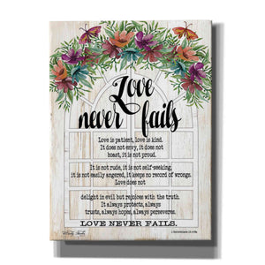 'Floral Love Never Fails' by Cindy Jacobs, Canvas Wall Art