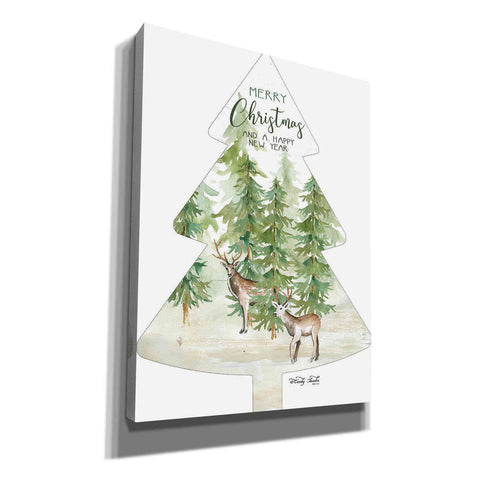 Image of 'Merry Christmas Deer Tree' by Cindy Jacobs, Canvas Wall Art
