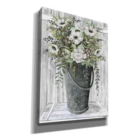 Image of 'Galvanized Fleurs' by Cindy Jacobs, Canvas Wall Art