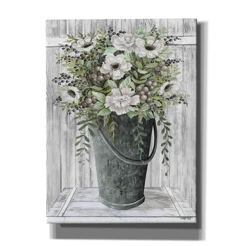 Image of 'Galvanized Fleurs' by Cindy Jacobs, Canvas Wall Art