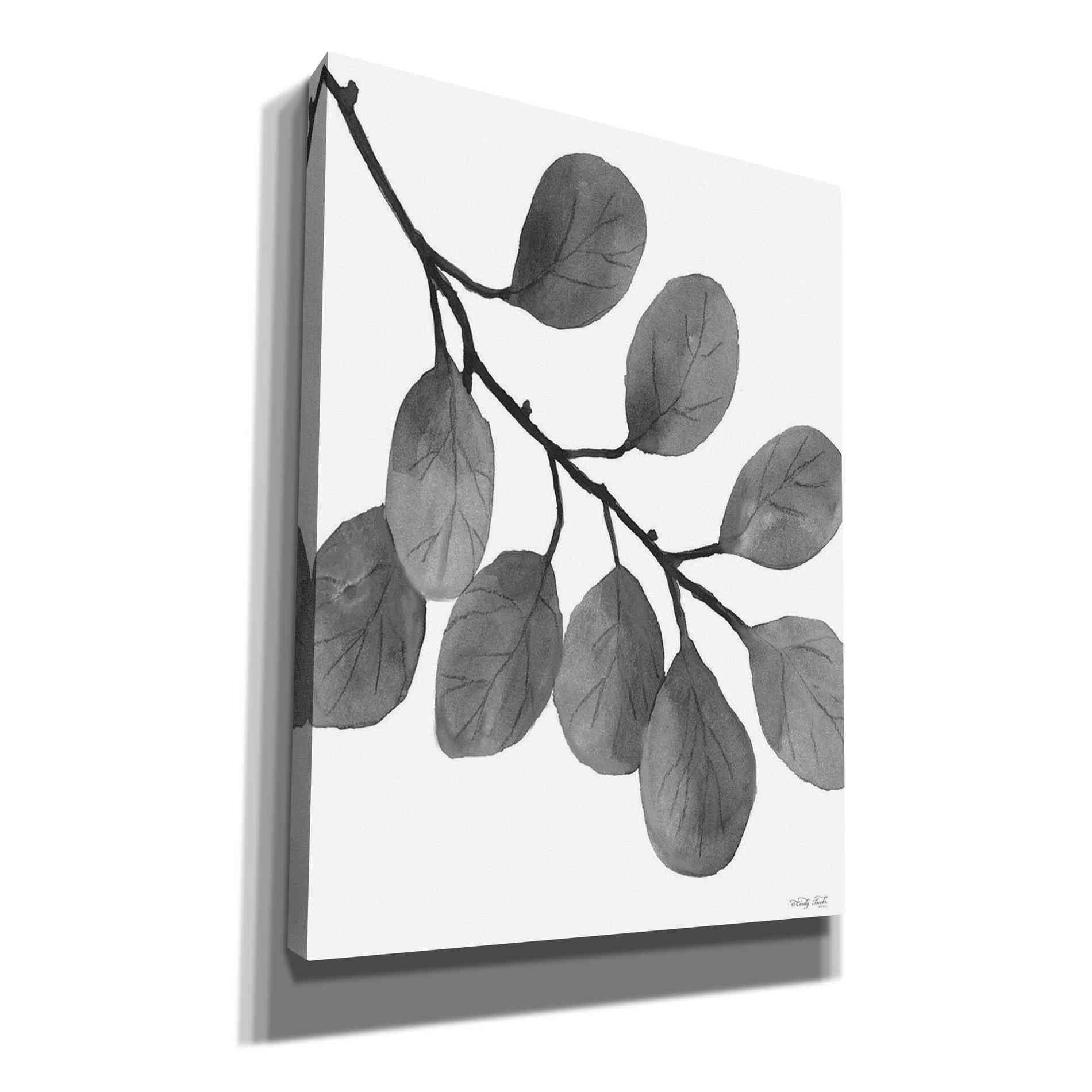 'Leaves in Gray I' by Cindy Jacobs, Canvas Wall Art