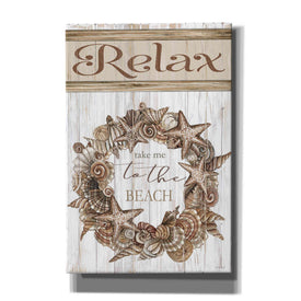 'Relax Shell Wreath' by Cindy Jacobs, Canvas Wall Art