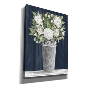'Punched Tin White Floral' by Cindy Jacobs, Canvas Wall Art
