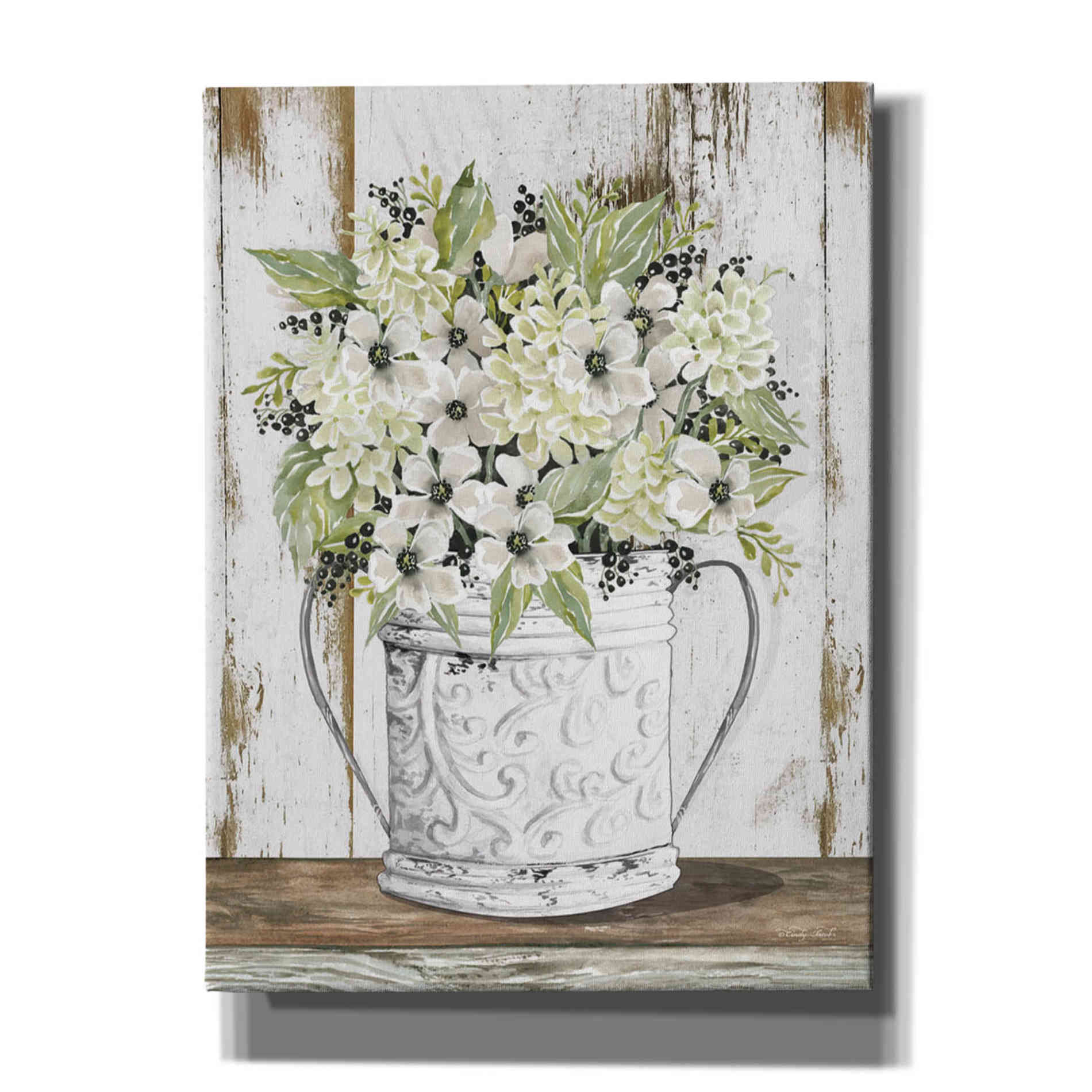 'White Floral Dreams' by Cindy Jacobs, Canvas Wall Art