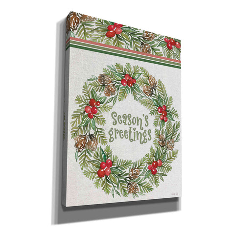 Image of 'Season's Greetings Wreath Design' by Cindy Jacobs, Canvas Wall Art