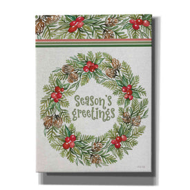 'Season's Greetings Wreath Design' by Cindy Jacobs, Canvas Wall Art
