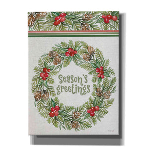 'Season's Greetings Wreath Design' by Cindy Jacobs, Canvas Wall Art