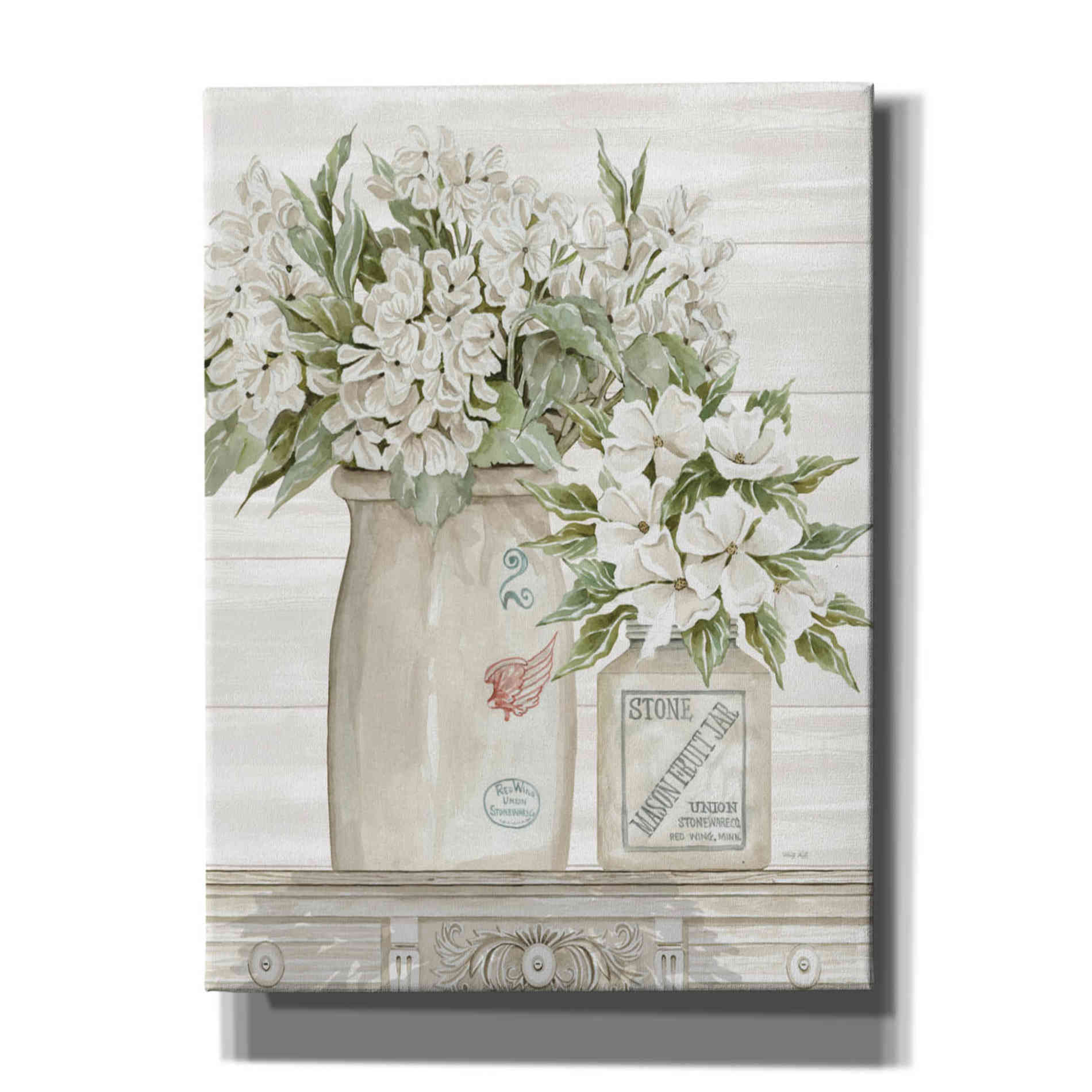 'Floral Country Crocks' by Cindy Jacobs, Canvas Wall Art