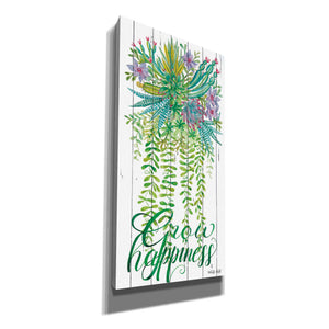 'Grow Happiness Hanging Plant' by Cindy Jacobs, Canvas Wall Art