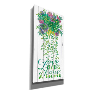 'Love Makes a Home Hanging Plant' by Cindy Jacobs, Canvas Wall Art