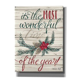 'The Most Wonderful Time Shiplap 2' by Cindy Jacobs, Canvas Wall Art