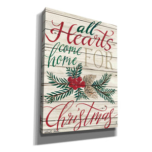 'All Hearts Come Home for Christmas Shiplap 2' by Cindy Jacobs, Canvas Wall Art