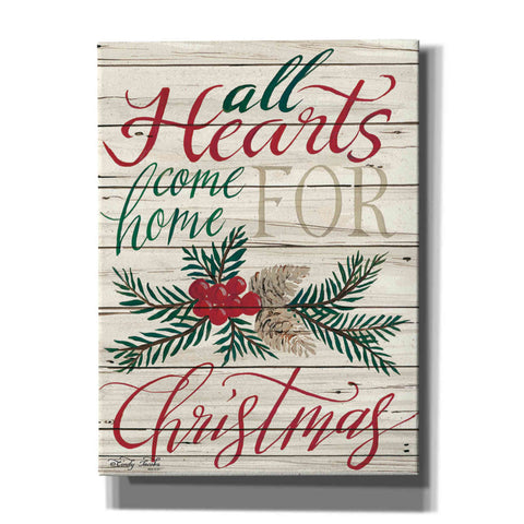 Image of 'All Hearts Come Home for Christmas Shiplap 2' by Cindy Jacobs, Canvas Wall Art