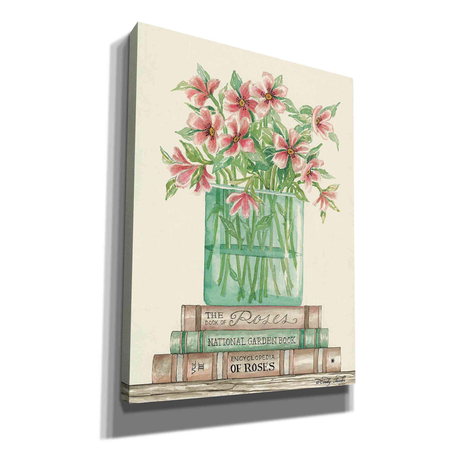 'Book Bouquet I' by Cindy Jacobs, Canvas Wall Art