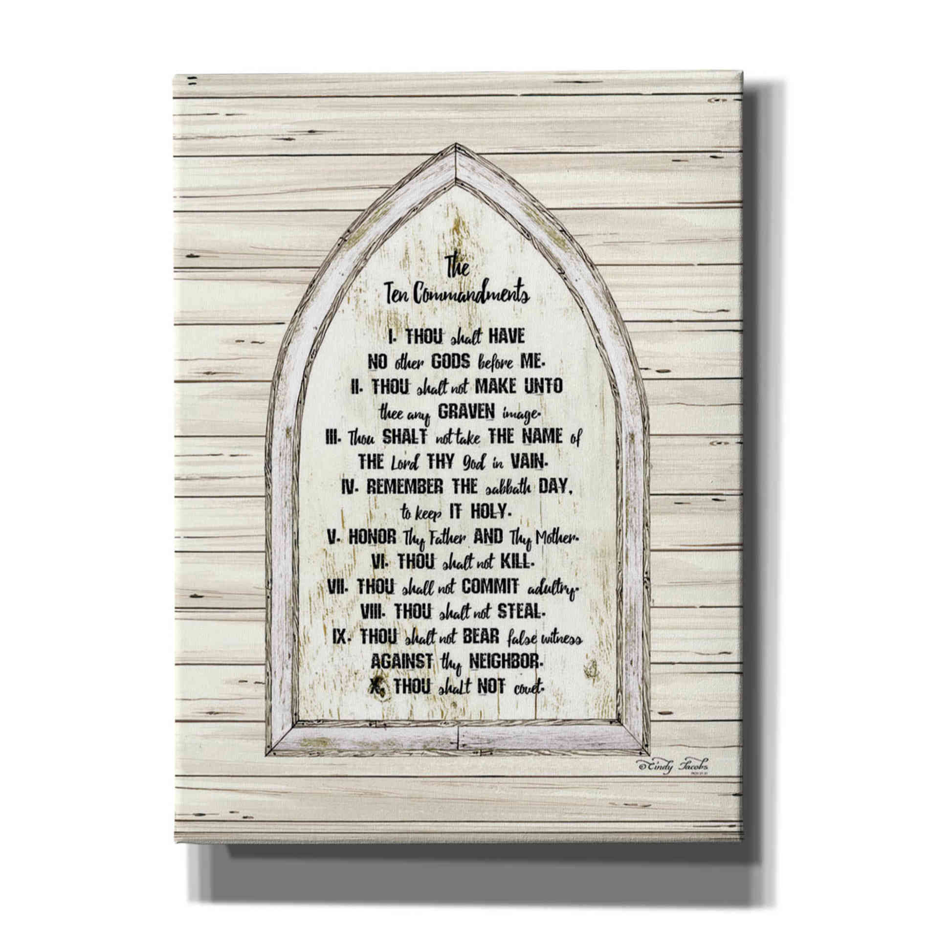 'Ten Commandments' by Cindy Jacobs, Canvas Wall Art
