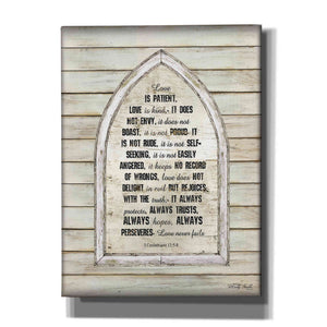 'Love is Patient Verse Arch' by Cindy Jacobs, Canvas Wall Art
