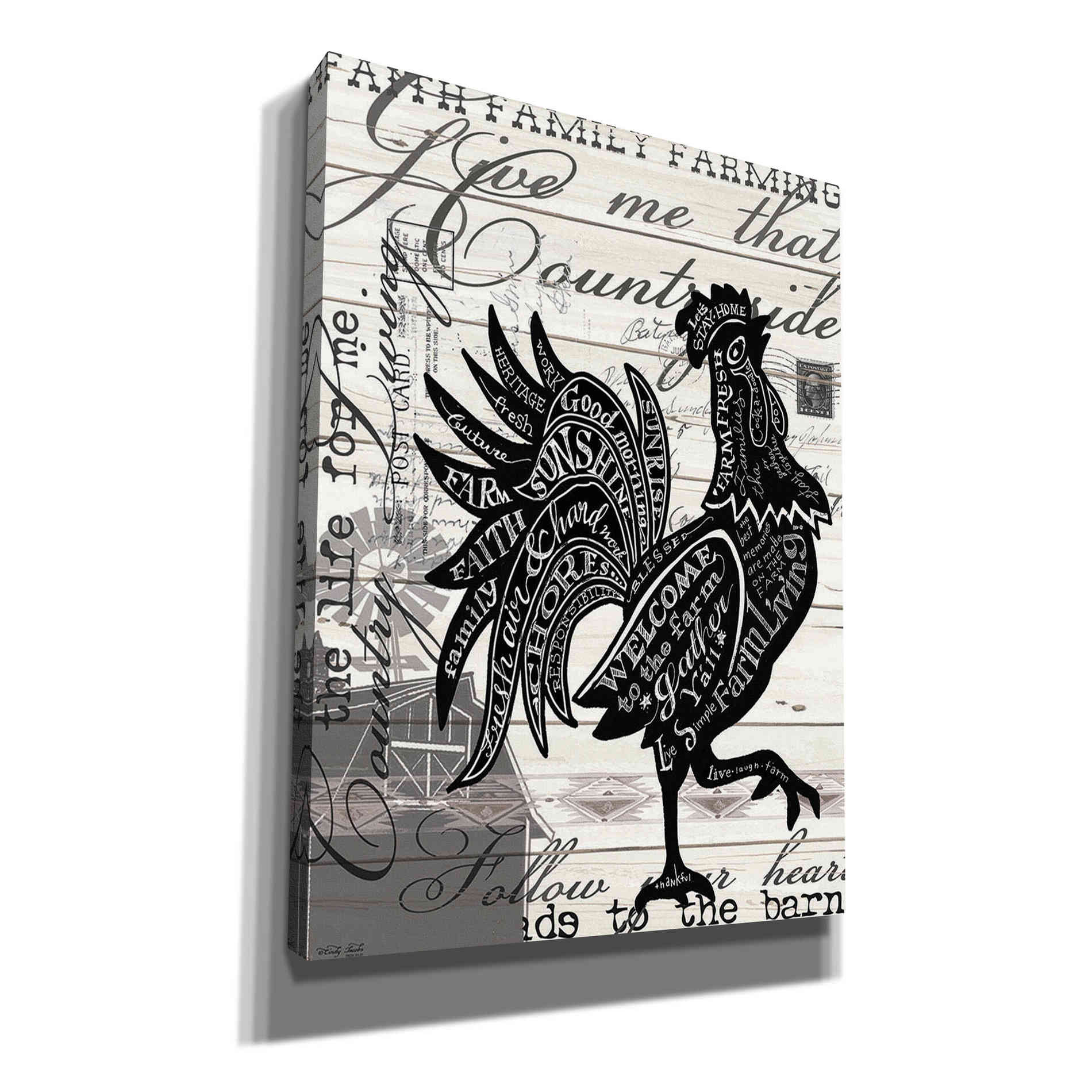 'Welcome to the Farm Chicken' by Cindy Jacobs, Canvas Wall Art