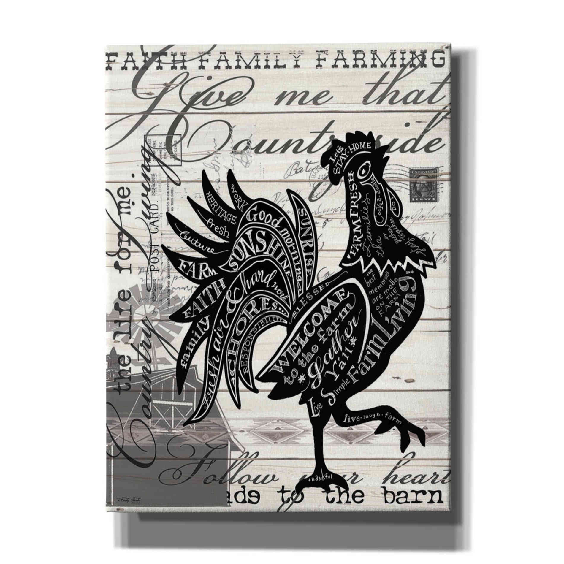 'Welcome to the Farm Chicken' by Cindy Jacobs, Canvas Wall Art