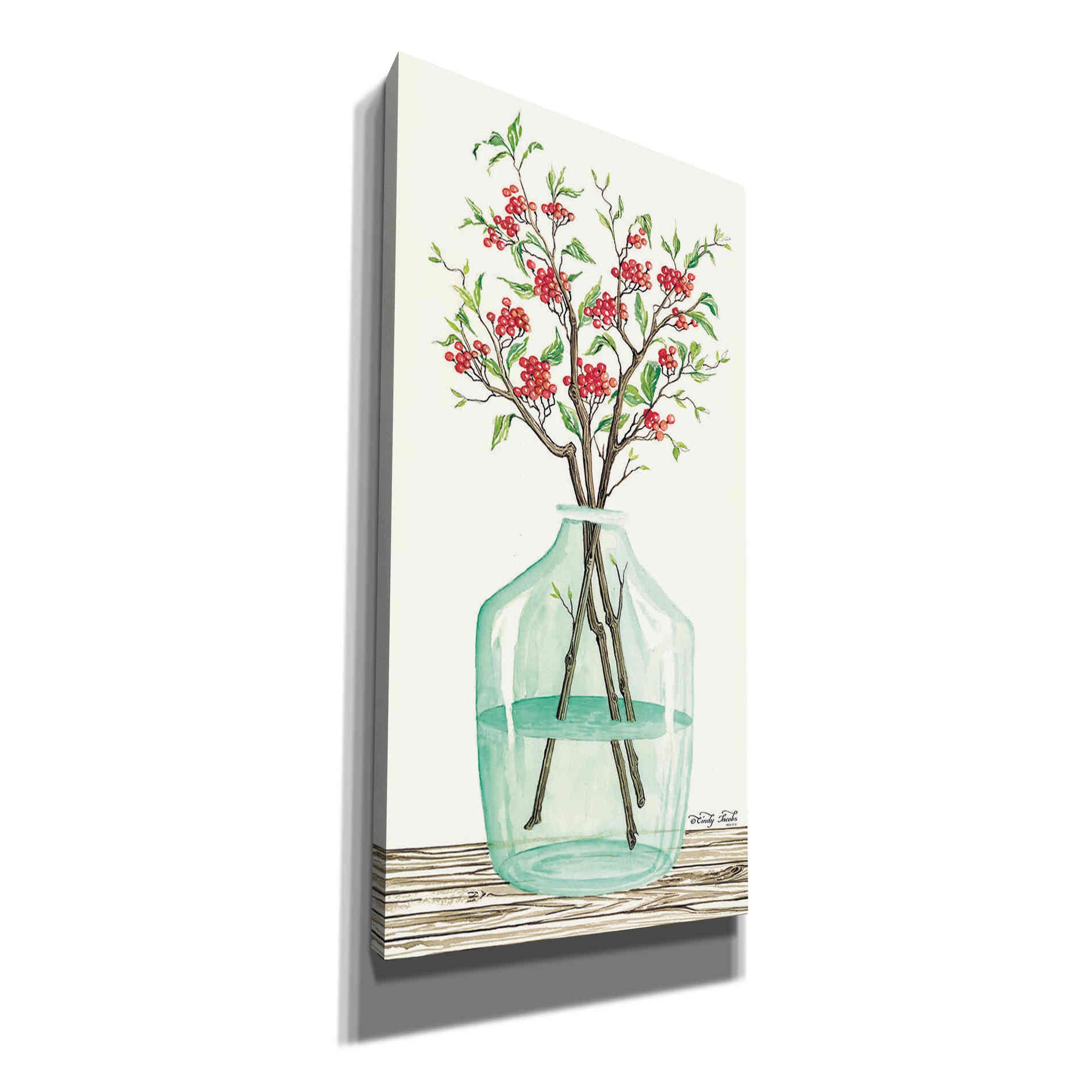 'Winter Blooms' by Cindy Jacobs, Canvas Wall Art