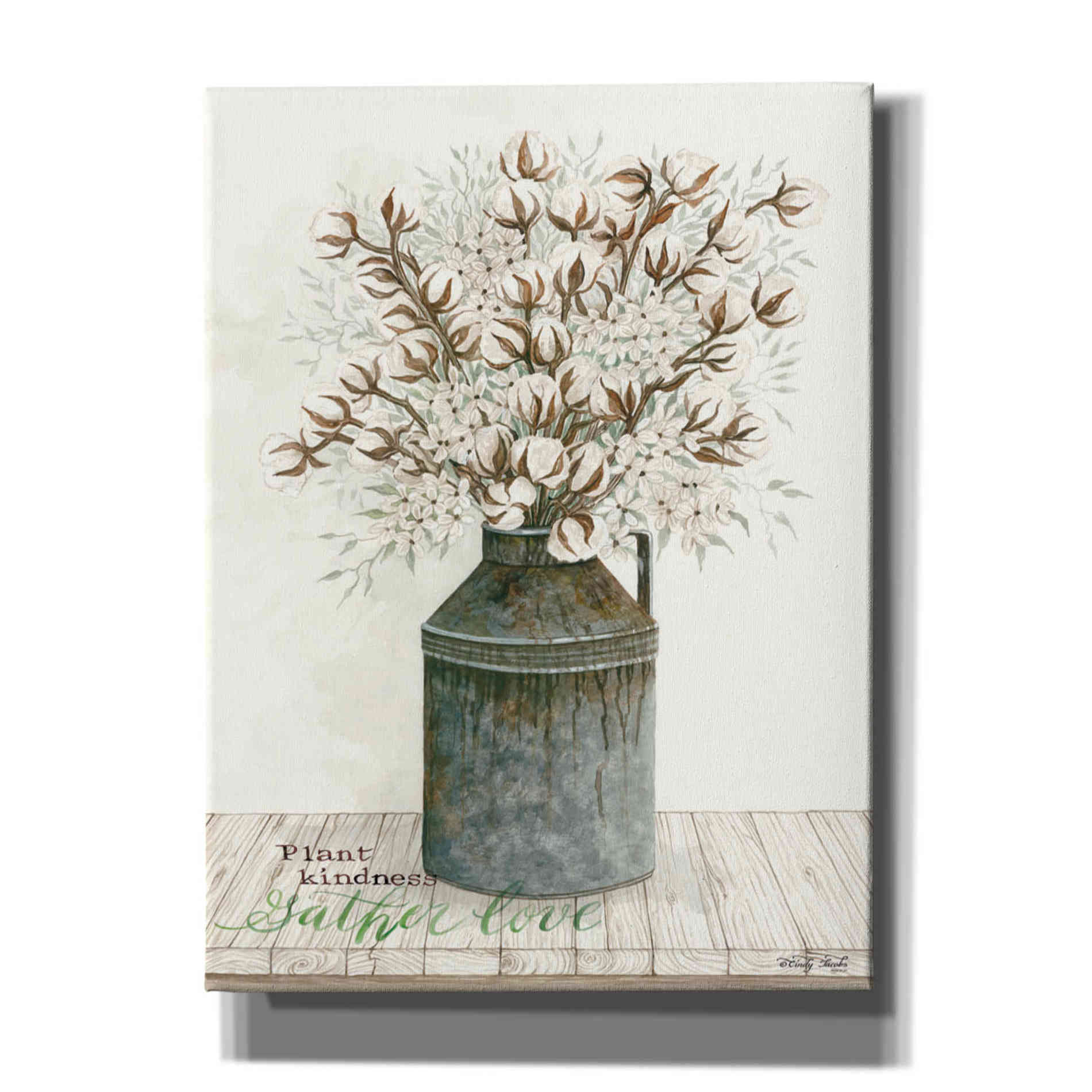 'Gather Love Cotton Bouquet' by Cindy Jacobs, Canvas Wall Art