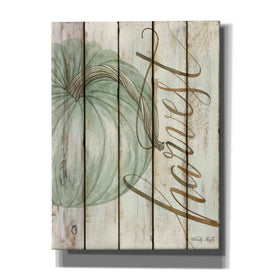'Harvest Pumpkin on Shiplap' by Cindy Jacobs, Canvas Wall Art