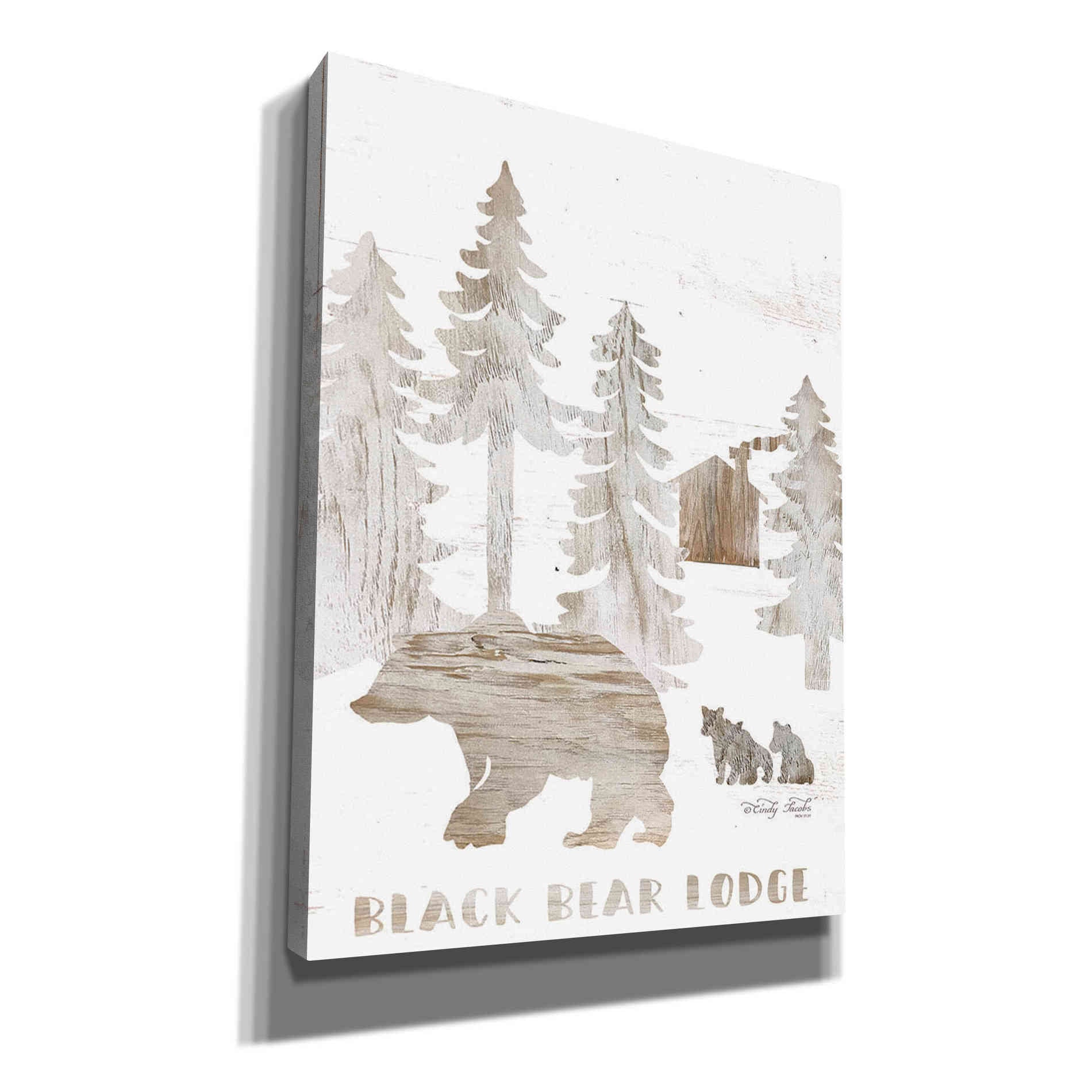 'Black Bear Lodge' by Cindy Jacobs, Canvas Wall Art