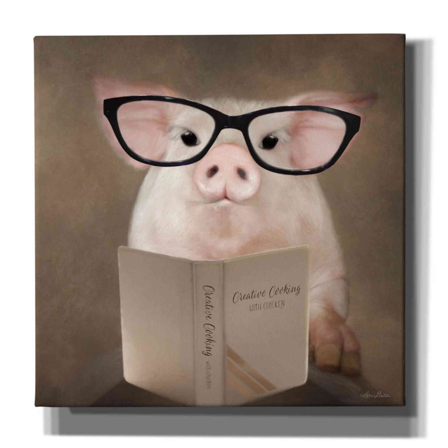 'Creative Cooking Pig' by Lori Deiter, Canvas Wall Art