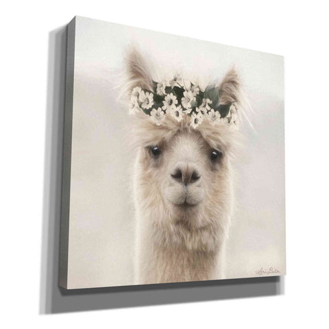 Image of 'Alpaca with Flowers' by Lori Deiter, Canvas Wall Art