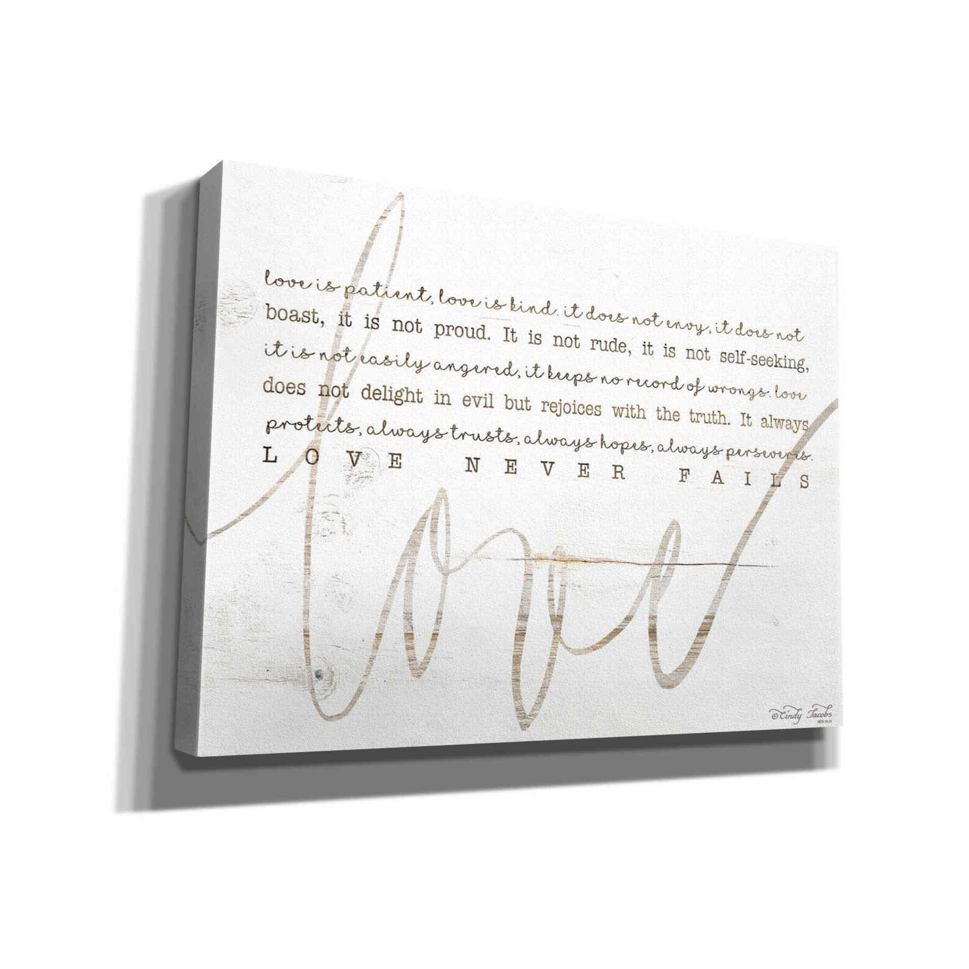 'Love Never Fails 4' by Cindy Jacobs, Canvas Wall Art