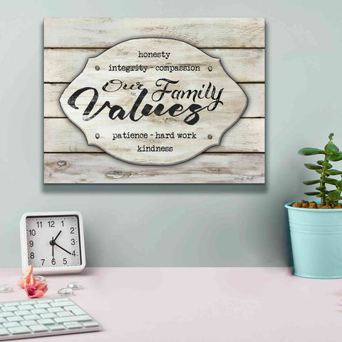 Image of 'Our Family Values' by Cindy Jacobs, Canvas Wall Art,16 x 12