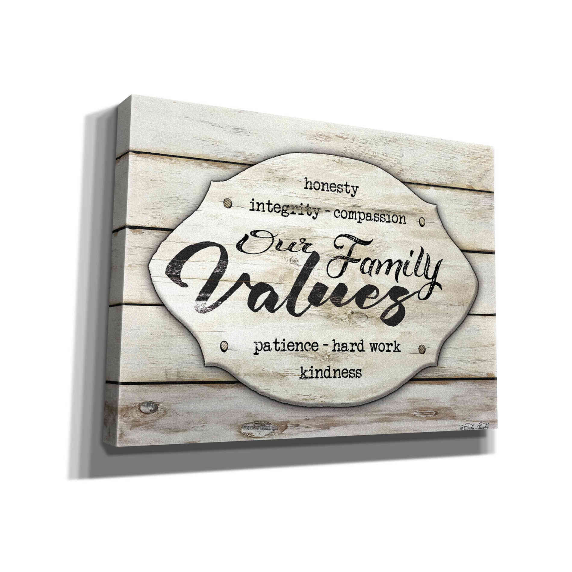 'Our Family Values' by Cindy Jacobs, Canvas Wall Art