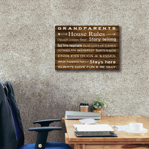 Image of 'Grandparents House Rules' by Cindy Jacobs, Canvas Wall Art,26 x 18