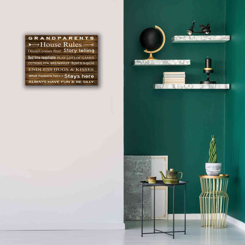 Image of 'Grandparents House Rules' by Cindy Jacobs, Canvas Wall Art,26 x 18